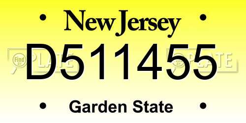 D511455 New Jersey License Plate