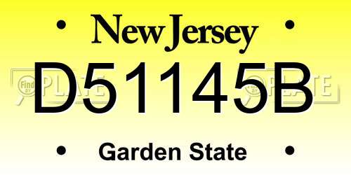 D51145B New Jersey License Plate