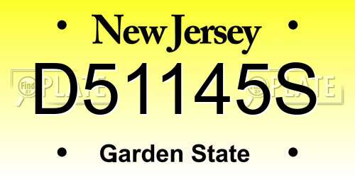 D51145S New Jersey License Plate