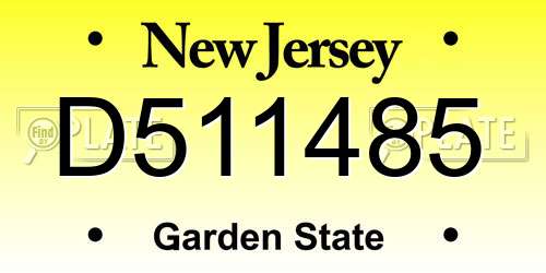 D511485 New Jersey License Plate