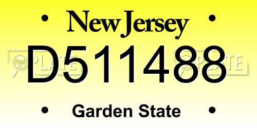 D511488 New Jersey License Plate