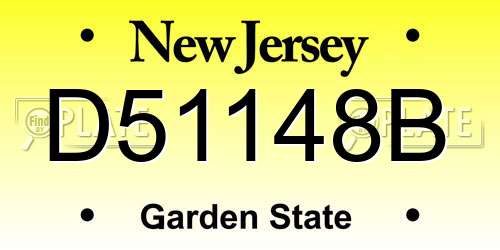 D51148B New Jersey License Plate