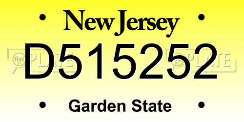 D515252 New Jersey License Plate
