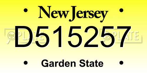 D515257 New Jersey License Plate