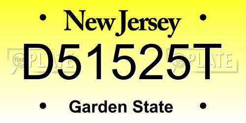 D51525T New Jersey License Plate