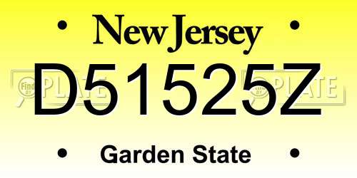 D51525Z New Jersey License Plate