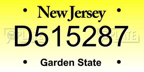 D515287 New Jersey License Plate