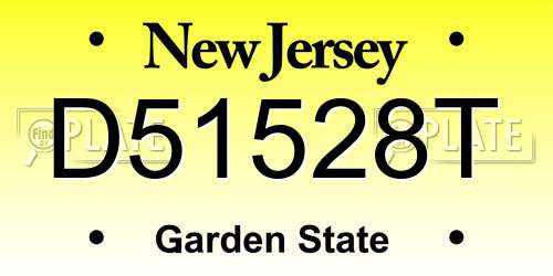 D51528T New Jersey License Plate