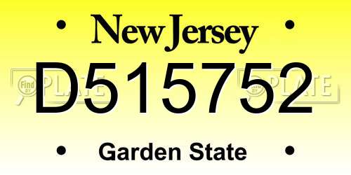 D515752 New Jersey License Plate