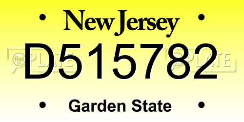 D515782 New Jersey License Plate