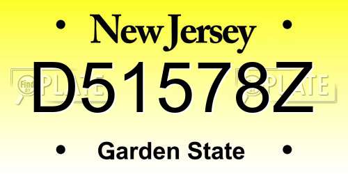 D51578Z New Jersey License Plate