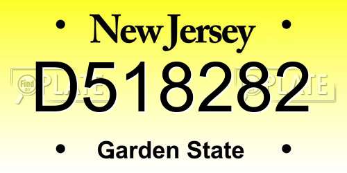 D518282 New Jersey License Plate
