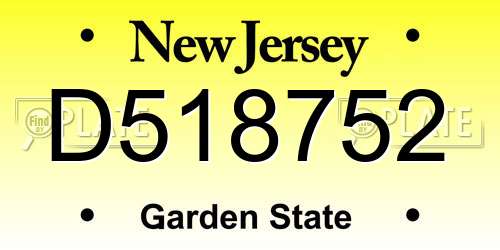 D518752 New Jersey License Plate