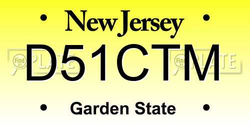 D51CTM New Jersey License Plate