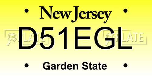 D51EGL New Jersey License Plate