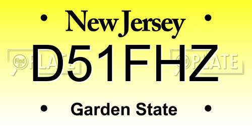 D51FHZ New Jersey License Plate