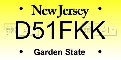 D51FKK New Jersey License Plate