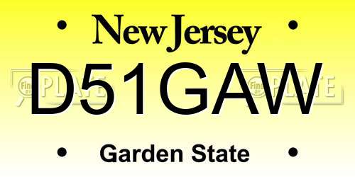 D51GAW New Jersey License Plate