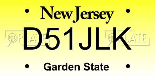 D51JLK New Jersey License Plate