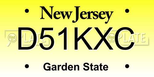 D51KXC New Jersey License Plate
