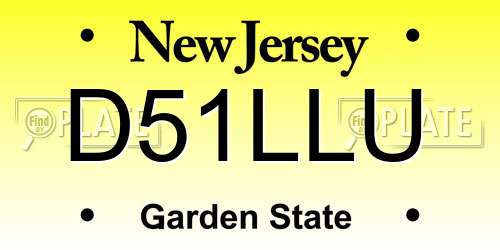 D51LLU New Jersey License Plate