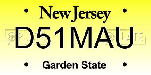 D51MAU New Jersey License Plate