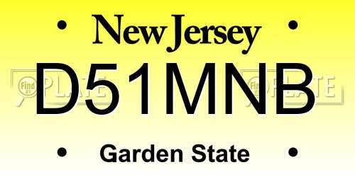 D51MNB New Jersey License Plate