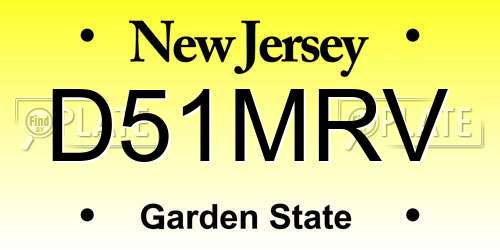 D51MRV New Jersey License Plate