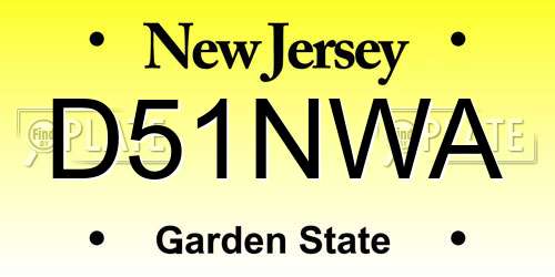 D51NWA New Jersey License Plate