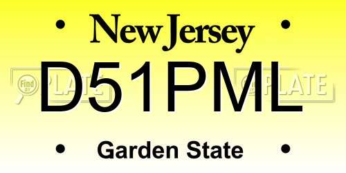 D51PML New Jersey License Plate