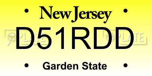 D51RDD New Jersey License Plate