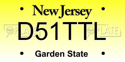 D51TTL New Jersey License Plate