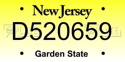D520659 New Jersey License Plate