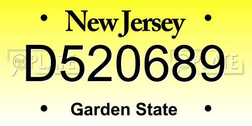 D520689 New Jersey License Plate