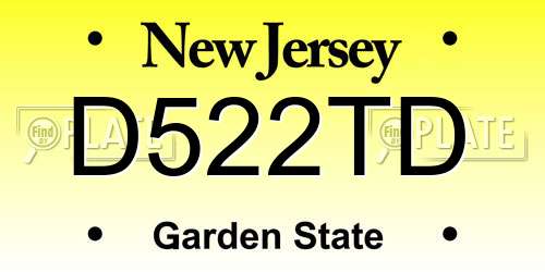 D522TD New Jersey License Plate