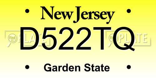 D522TQ New Jersey License Plate
