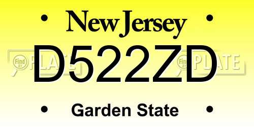 D522ZD New Jersey License Plate