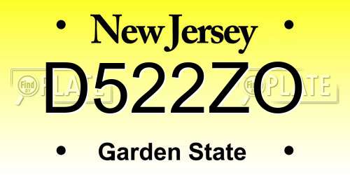D522ZO New Jersey License Plate