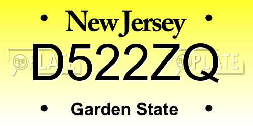 D522ZQ New Jersey License Plate