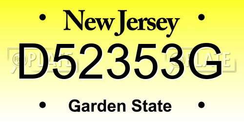D52353G New Jersey License Plate