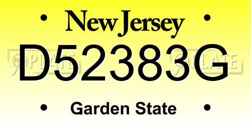 D52383G New Jersey License Plate
