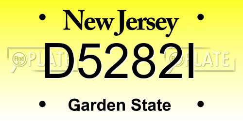 D5282I New Jersey License Plate