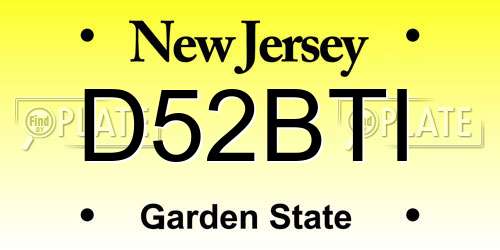 D52BTI New Jersey License Plate