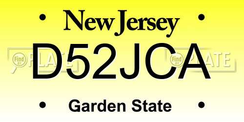 D52JCA New Jersey License Plate