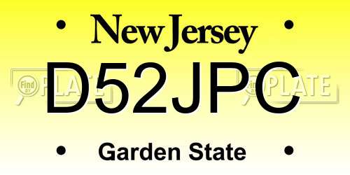 D52JPC New Jersey License Plate