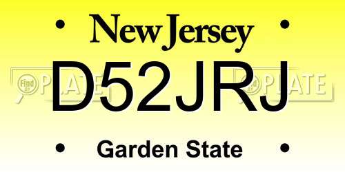 D52JRJ New Jersey License Plate