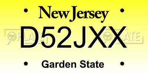 D52JXX New Jersey License Plate