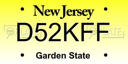 D52KFF New Jersey License Plate
