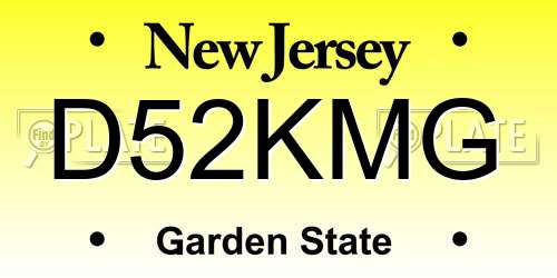 D52KMG New Jersey License Plate