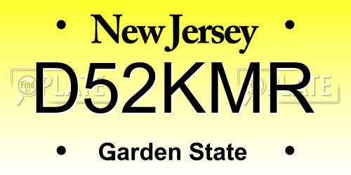 D52KMR New Jersey License Plate